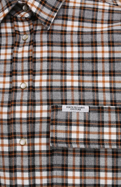 Хлопковая рубашка FORTE DEI MARMI COUTURE коричневого цвета по цене 32400 руб., арт. 21WF1108, фото 5 Хлопковая рубашка FORTE DEI MARMI COUTURE, арт. 21WF1108, фото 5