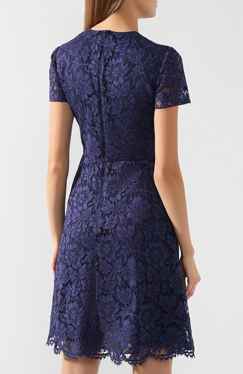 Кружевное платье VALENTINO синего цвета по цене 421500 руб., арт. RB3VAKN0360, фото 4 Кружевное платье VALENTINO, арт. RB3VAKN0360, фото 4