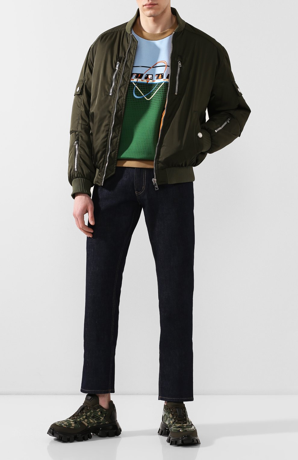 Комбинированные кроссовки cloudbust thunder PRADA, арт. 2EG293-3L44-F0161, фото 2