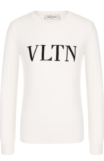 Женский пуловер из смеси шерсти и кашемира с логотипом бренда VALENTINO, арт. QB3KC10546T