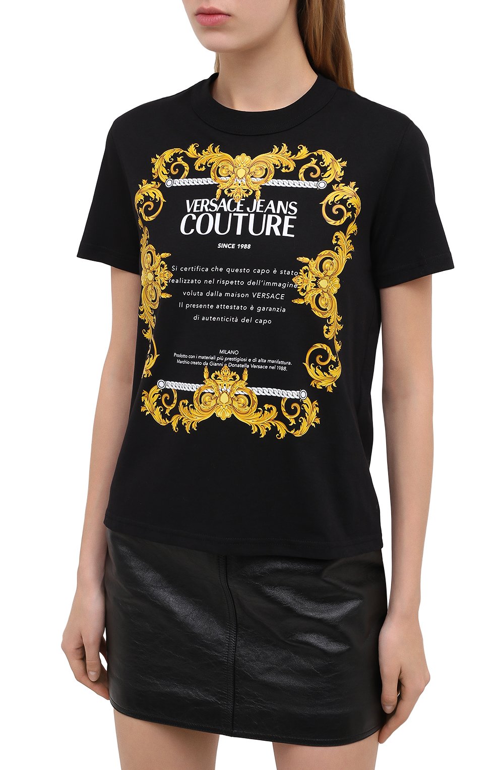 Хлопковая футболка VERSACE JEANS COUTURE, арт. B2HZA7TG-ZDP613 REG. 44 TRANS FER/30319, фото 3