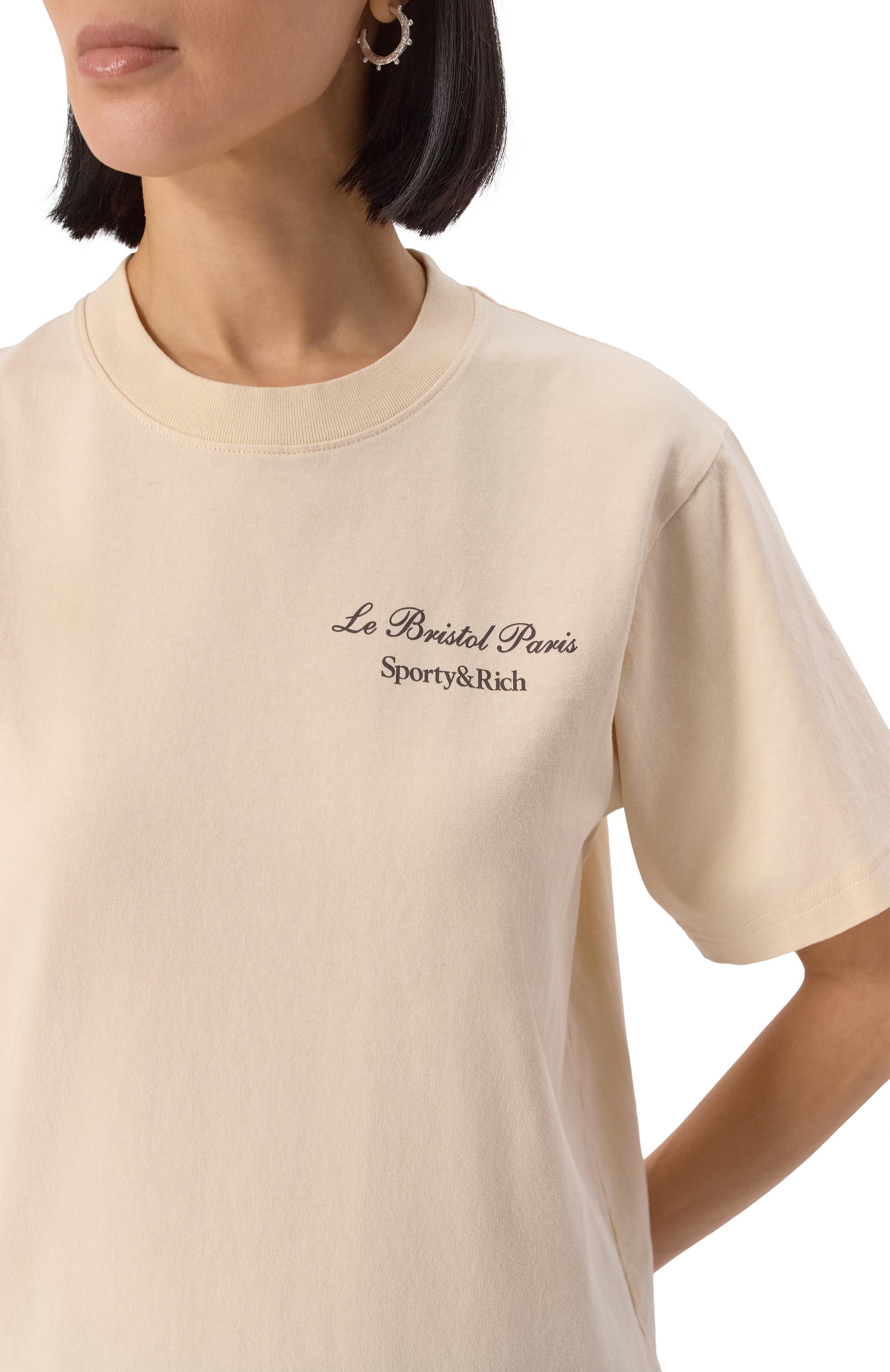 Хлопковая футболка sporty & rich x le bristol paris SPORTY AND RICH, арт. T0043517619CR01, фото 5