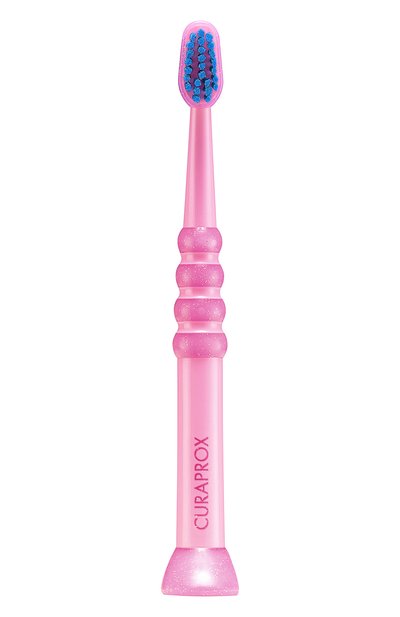 Розовая зубная щетка c гуммированной ручкой baby CURAPROX, арт. 7640134161715