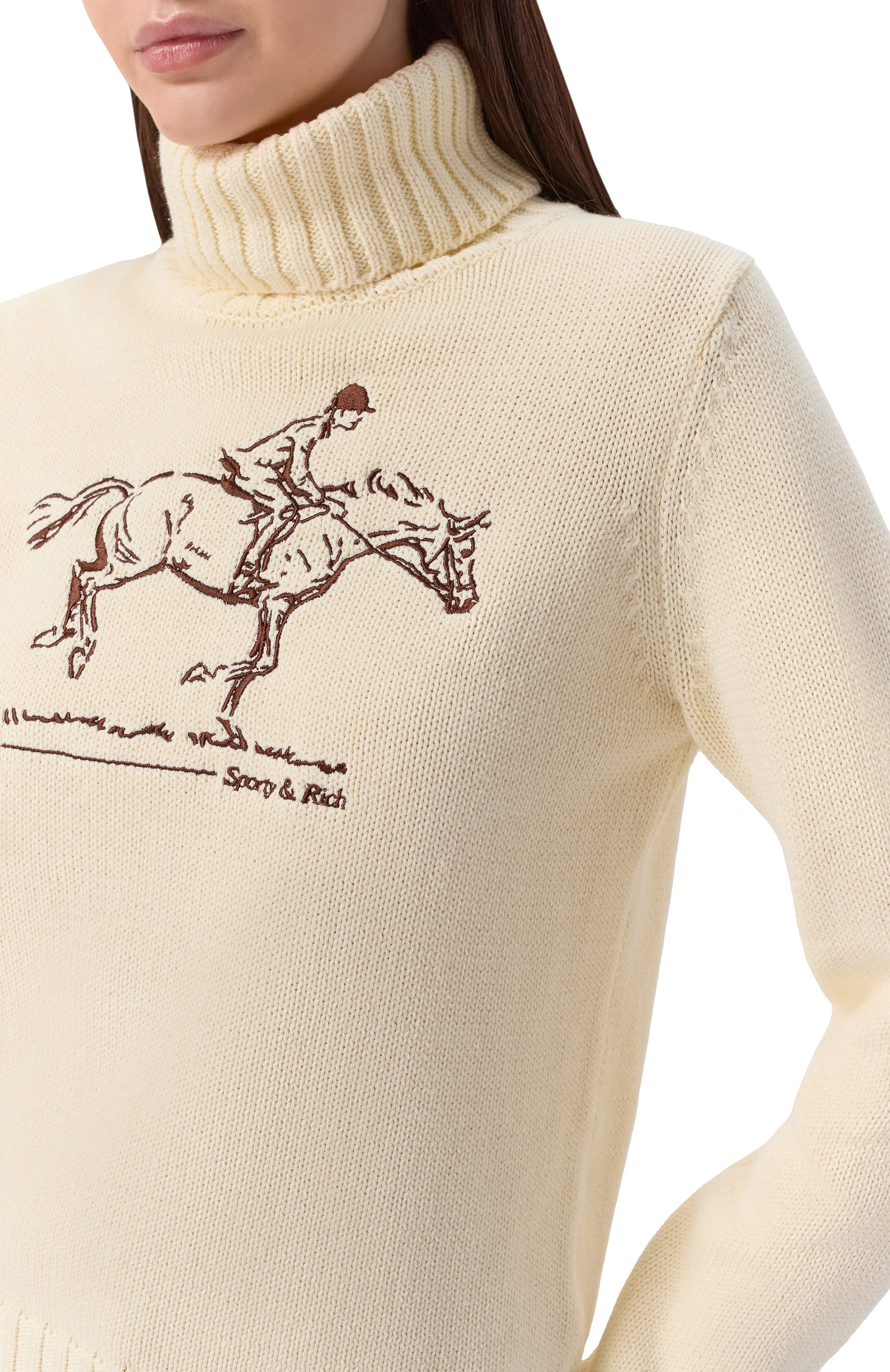 Хлопковый свитер SPORTY AND RICH, арт. WS07265245WH37, фото 5