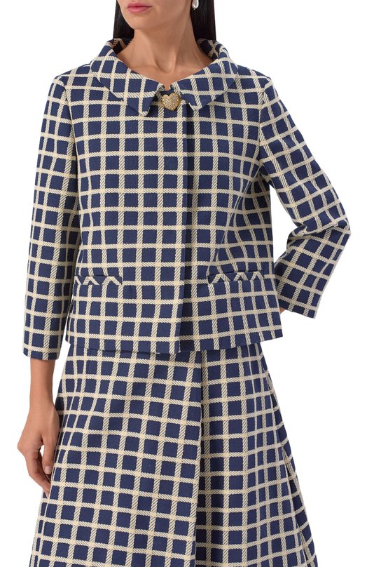 Жакет из шерсти и хлопка Valentino 7B3CE3Y09G2 Синий  7B3CE3Y09G2 Фото 3