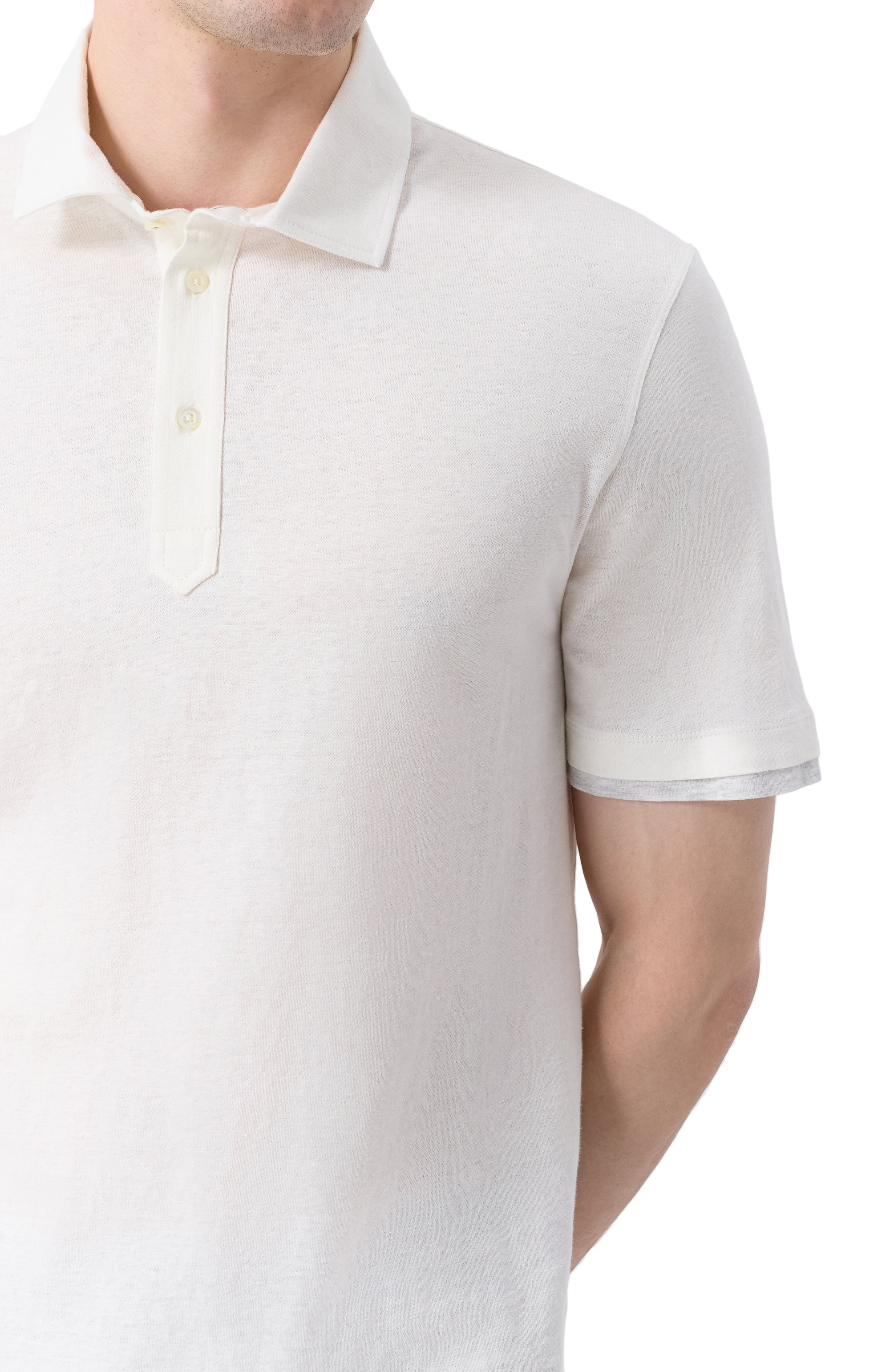 Поло изо льна и хлопка BRUNELLO CUCINELLI, арт. MW8353966, фото 5