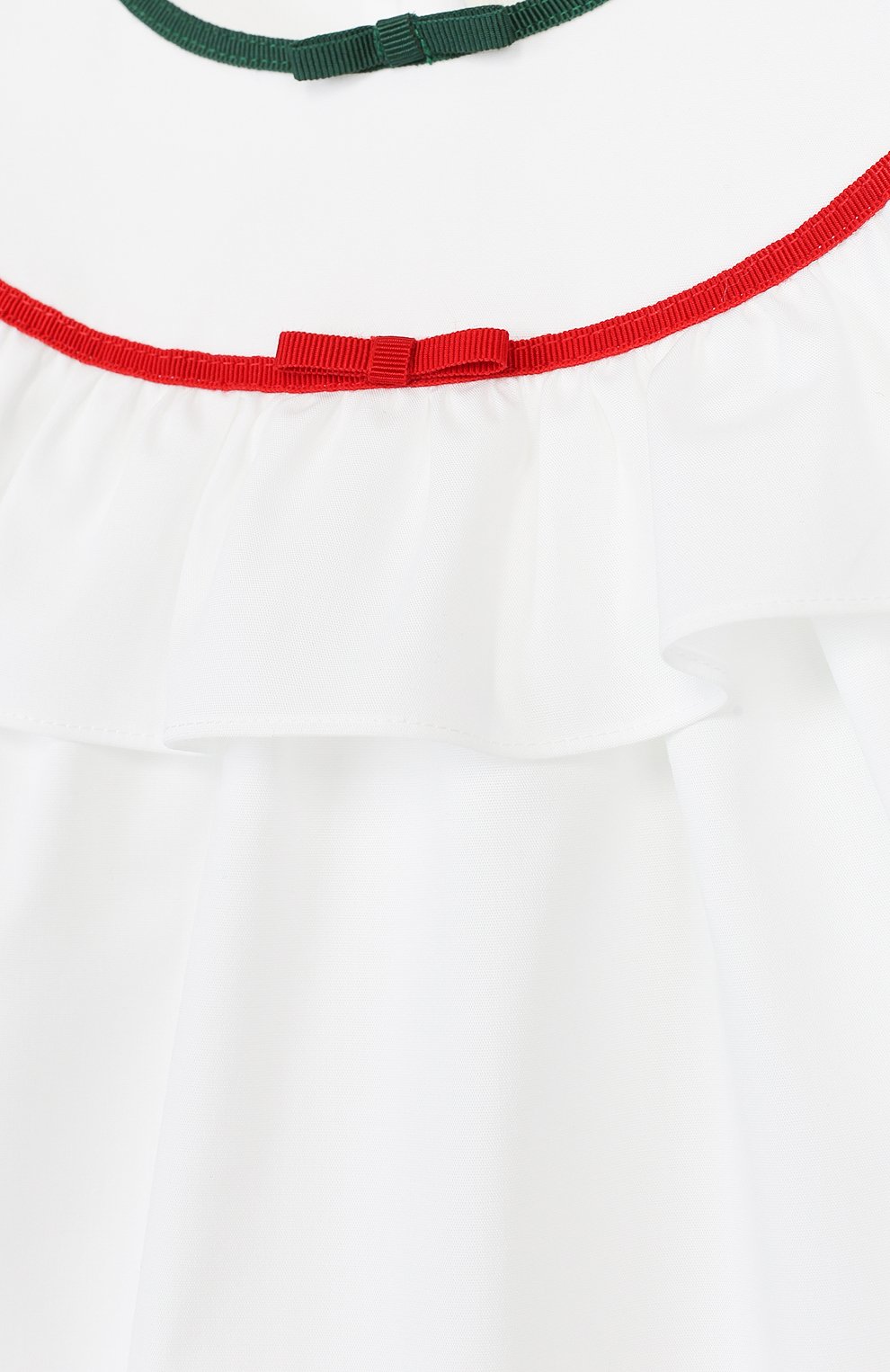 Хлопковый топ с оборкой и контрастной отделкой GUCCI, арт. 501269/ZB365, фото 3