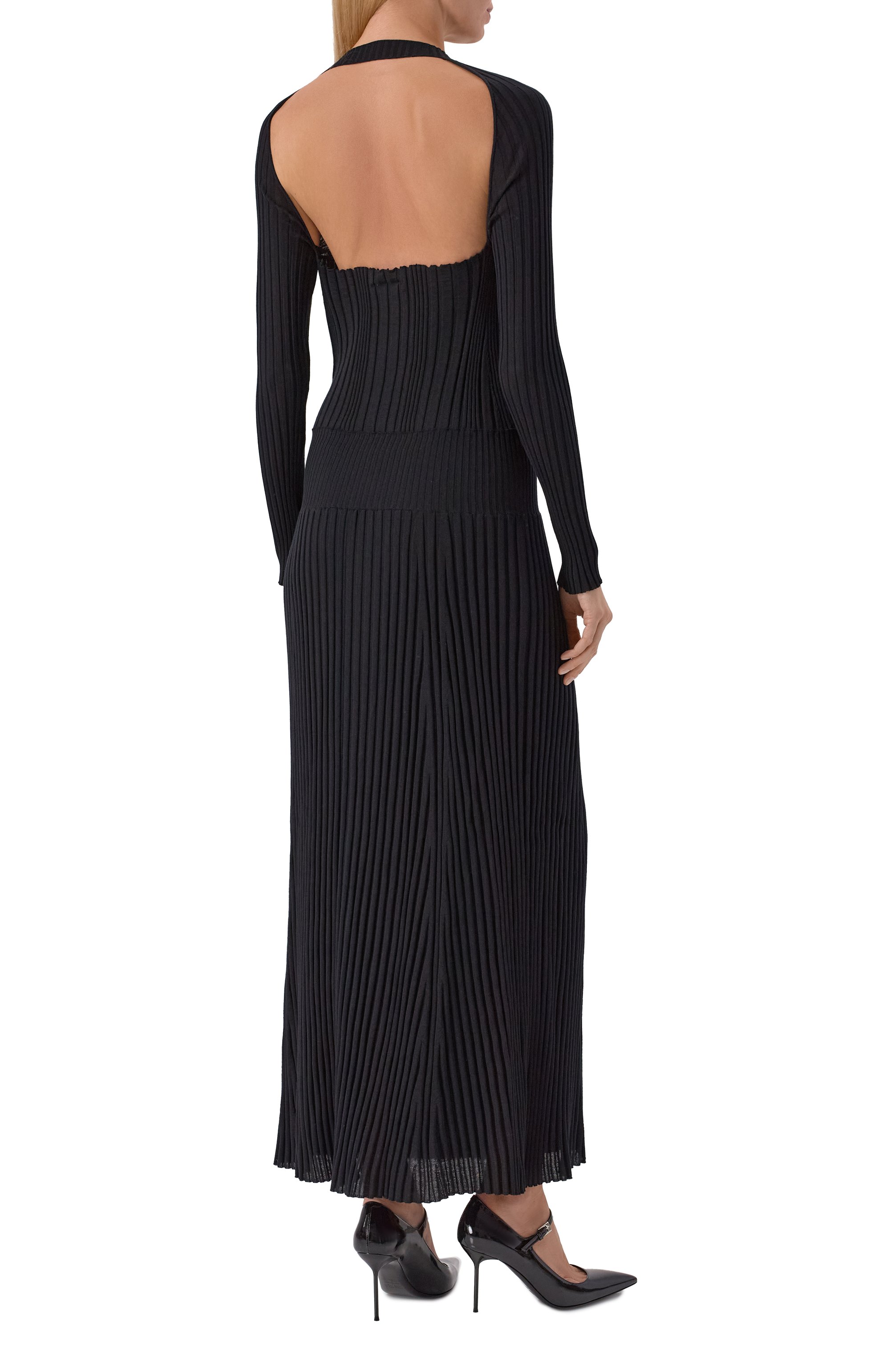 Шерстяное платье MRZ черного цвета по цене 114000 руб., арт. FW25-0016-M0D, фото 4 Шерстяное платье MRZ, арт. FW25-0016-M0D, фото 4