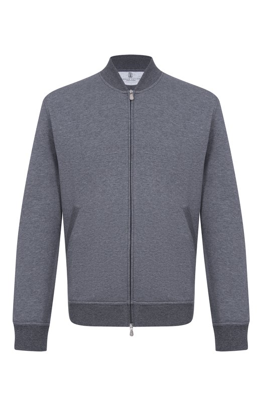 Хлопковая толстовка Brunello Cucinelli MW8639072G Серый MW8639072G