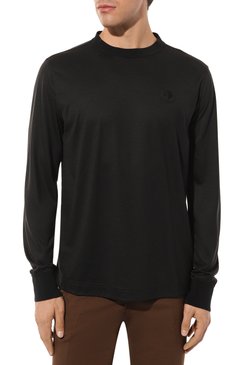 Мужской шерстяной джемпер STEFANO RICCI черного цвета, арт. K909032G01/T23302 | Фото 3 (Рукава: Длинные; Материал сплава: Проставлено; Материал внешний: Шерсть; Длина (для топов): Стандартные; Драгоценные камни: Проставлено; Вырез: Круглый; Принт: Без принта; Мужское Кросс-КТ: Джемперы; Стили: Кэжуэл)
