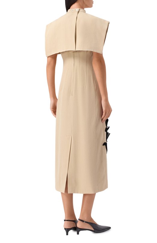 Платье из вискозы и шелка Jil Sander J03CT0468/J65005 Бежевый  J03CT0468/J65005 Фото 4