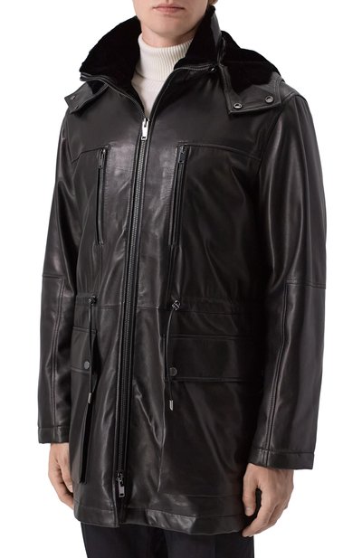 Кожаная парка с подкладкой из норки MVST, арт. M25.1PM.0006/BIG SIZE/CREAM NAPA, фото 3