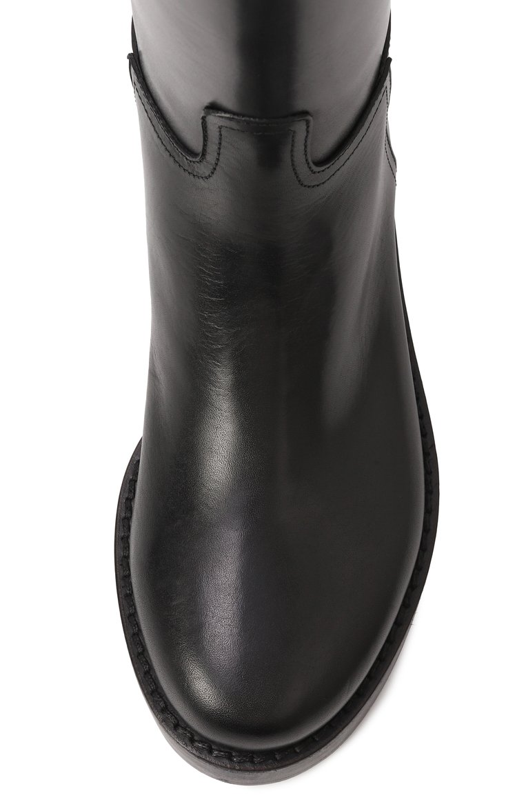 Женские кожаные сапоги stan ANN DEMEULEMEESTER черного цвета, арт. B0010078/LT046 | Фото 6 (Высота голенища: Средние; Материал внешний: Натуральная кожа; Материал внутренний: Натуральная кожа; Каблук высота: Низкий; Подошва: Платформа; Каблук тип: Устойчивый; Материал утеплителя: Без утеплителя)