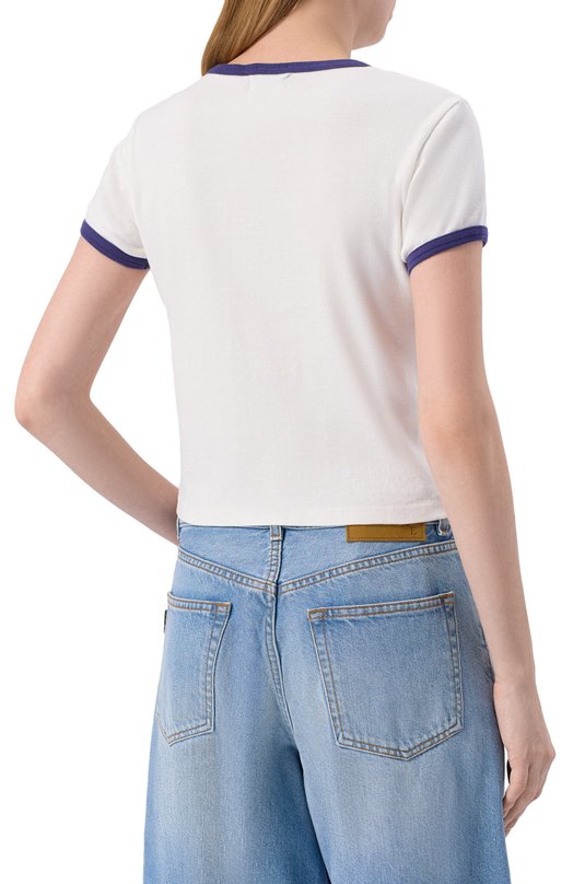 Хлопковая футболка Mother 81001-R315/G Белый  81001-R315/G Фото 4