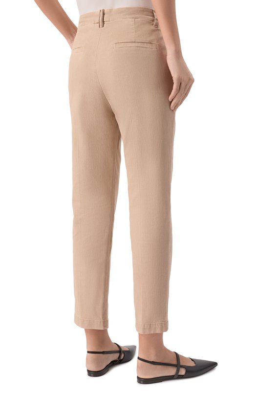 Брюки из хлопка и лиоцелла Brunello Cucinelli MA080P5729 Бежевый  MA080P5729 Фото 4