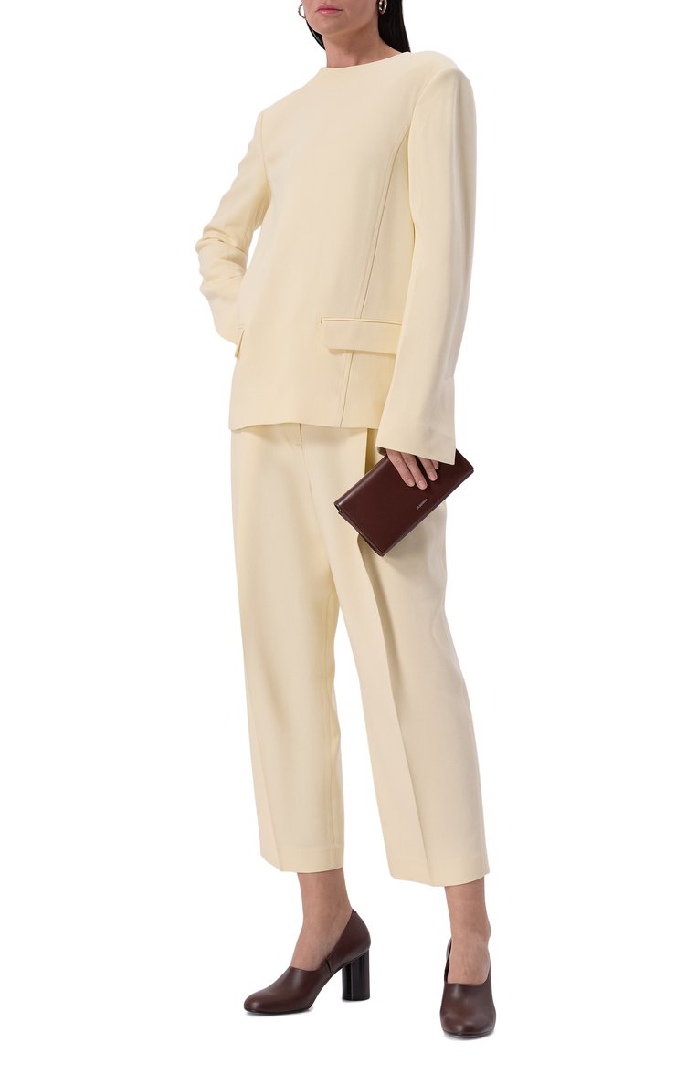 Женская сумка all-day JIL SANDER бордового цвета, арт. J07ZH0012/P5355 | Фото 7 (Материал: Натуральная кожа; Материал сплава: Проставлено; Ремень/цепочка: На ремешке; Драгоценные камни: Проставлено; Размер: mini)