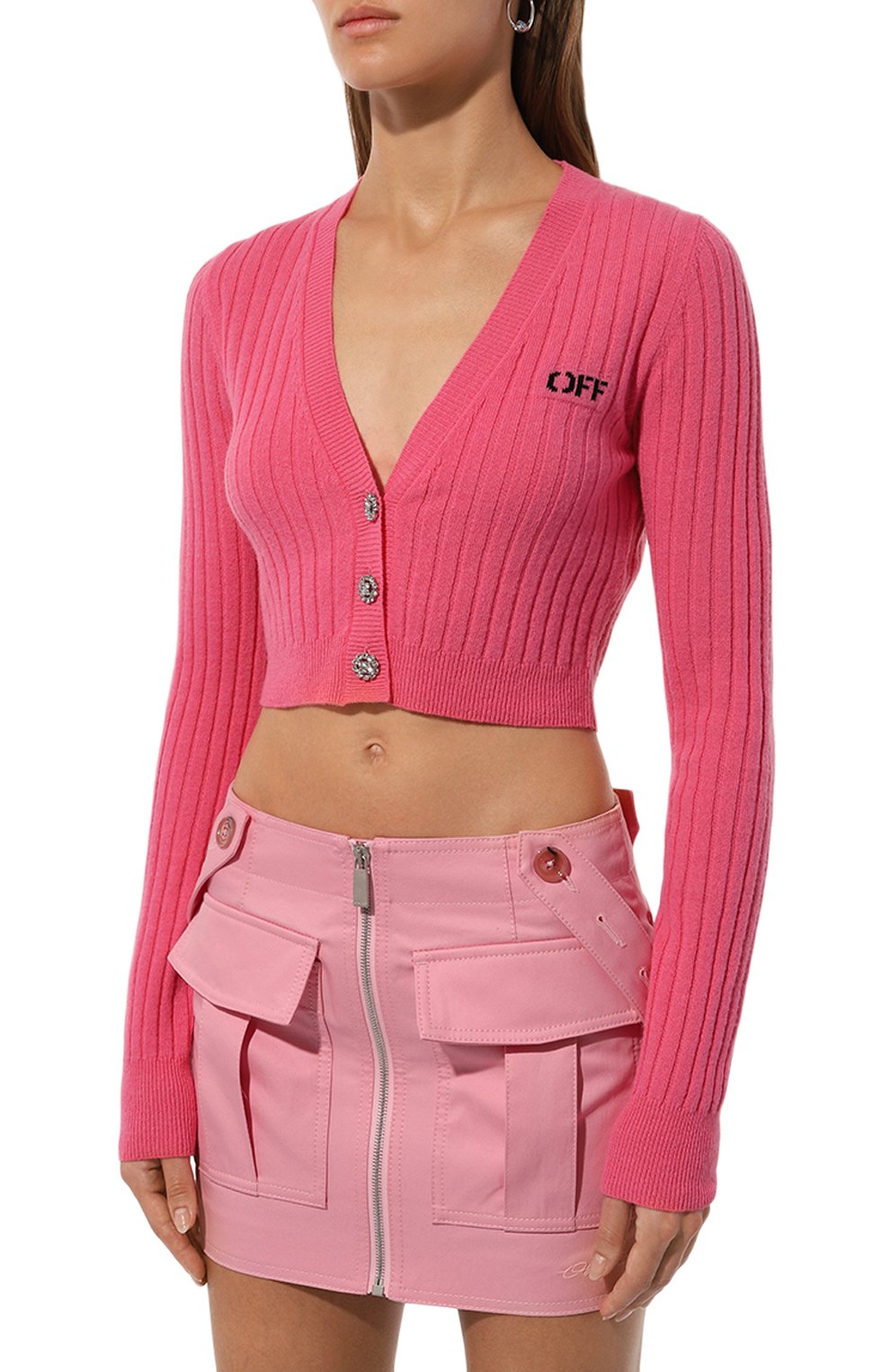 Кардиган из шерсти и кашемира OFF-WHITE, арт. 0WHB048F24KNI001, фото 3