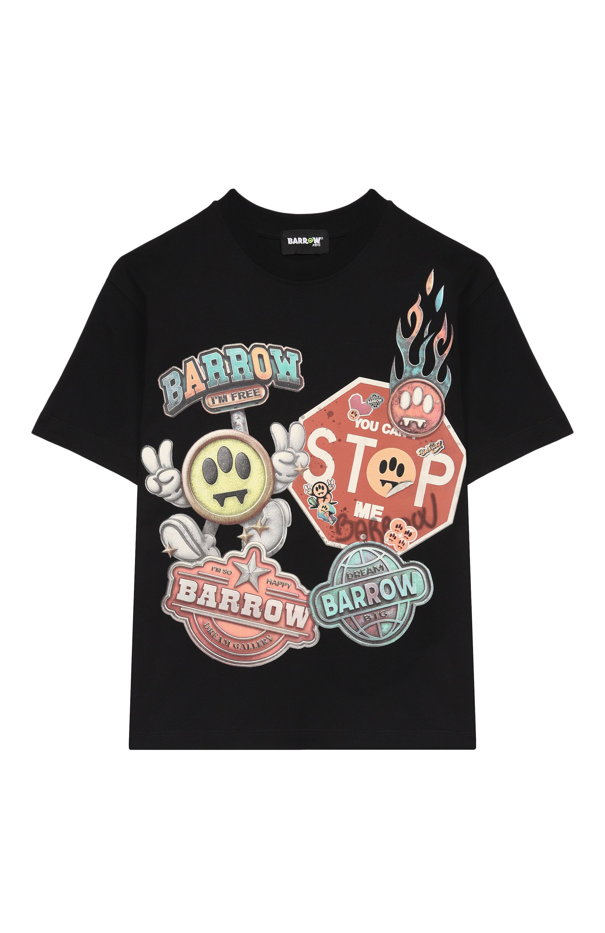 Хлопковая футболка BARROW черного цвета по цене 8995 руб., арт. F5BKJUTH227, фото 1 Хлопковая футболка BARROW, арт. F5BKJUTH227, фото 1