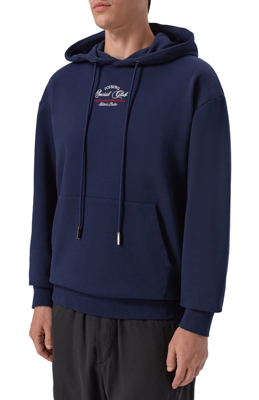 Хлопковое худи Iceberg E062/630A Синий  E062/630A Фото 3