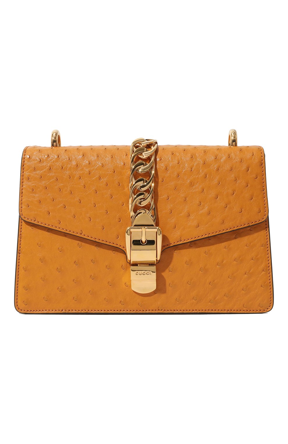 Сумка sylvie small из кожи страуса GUCCI, арт. 524405 GZPBG, фото 1