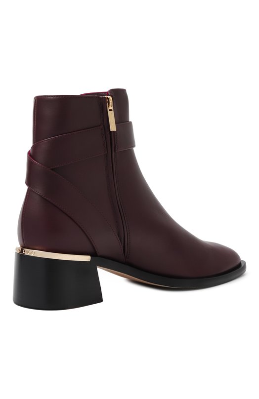 Кожаные ботильоны Noor 45 Jimmy Choo N00R 45/SQM Бордовый  N00R 45/SQM Фото 5