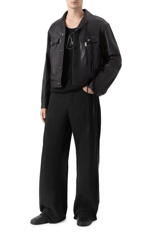 Хлопковая майка Ann Demeulemeester B0013829/FA659 Чёрный  B0013829/FA659 Фото 2