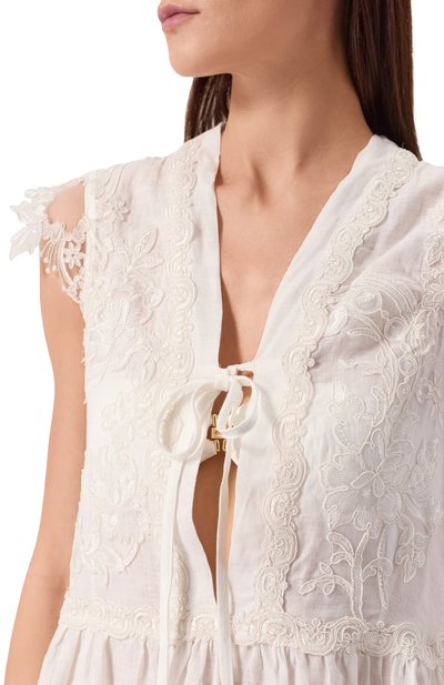 Платье изо льна и вискозы MAURIZIO белого цвета по цене 53250 руб., арт. W06050679, фото 5 Платье изо льна и вискозы MAURIZIO, арт. W06050679, фото 5