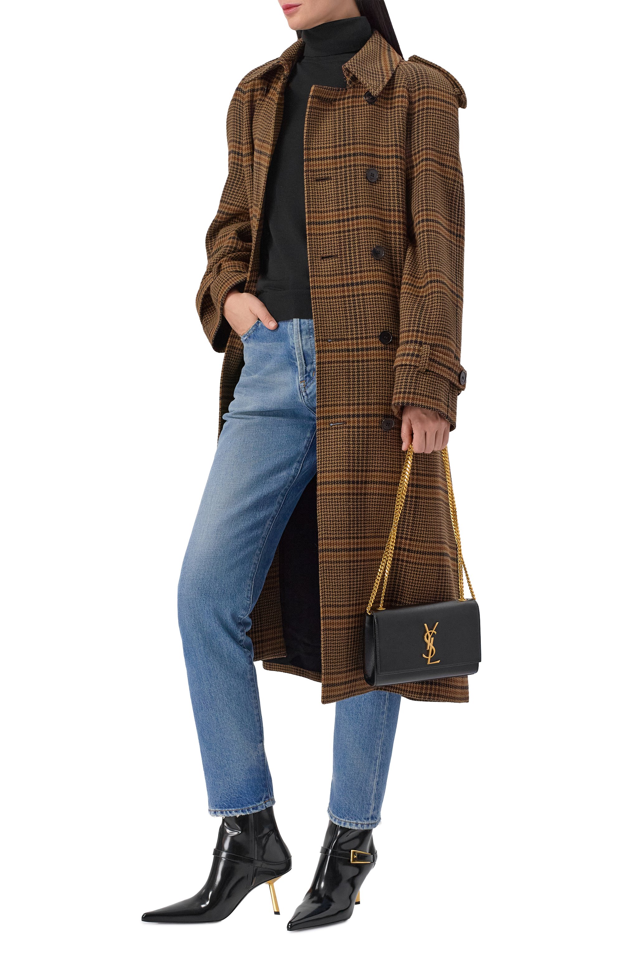 Кожаные ботильоны hacker SAINT LAURENT, арт. 806645/AAAZY, фото 3