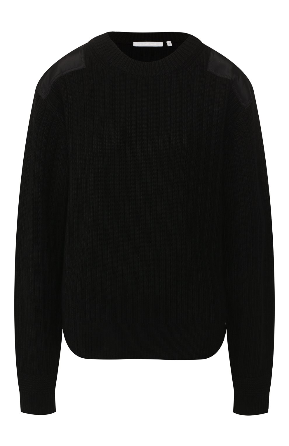 Хлопковый пуловер HELMUT LANG черного цвета по цене 42950 руб., арт. J01HW707, фото 1 Хлопковый пуловер HELMUT LANG, арт. J01HW707, фото 1