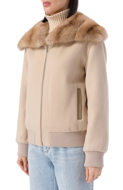 Бомбер из шерсти и кашемира с отделкой из соболя YVES SALOMON, арт. V90760/CAZI, фото 3