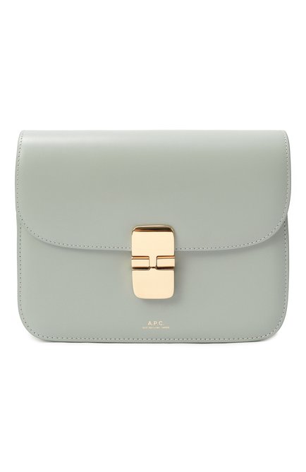 Женская сумка grace small A.P.C. голубого цвета, арт. PXBMW-F61413 | Фото 1 (Ремень/цепочка: На ремешке; Размер: small; Драгоценные камни: Проставлено; Материал: Натуральная кожа; Материал сплава: �Проставлено)