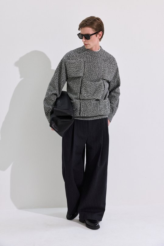 Хлопковый свитер Bottega Veneta 862420/V67U0 Серый  862420/V67U0 Фото 6