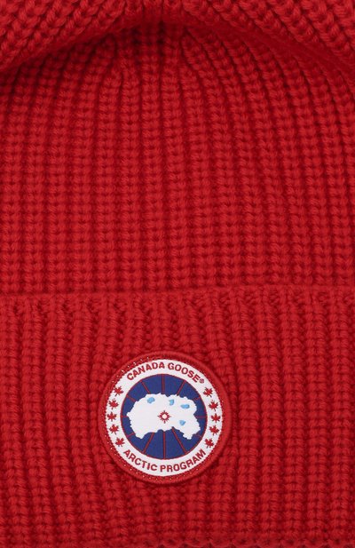 Шерстяная шапка CANADA GOOSE красного цвета по цене 14550 руб., арт. 5026M, фото 3 Шерстяная шапка CANADA GOOSE, арт. 5026M, фото 3