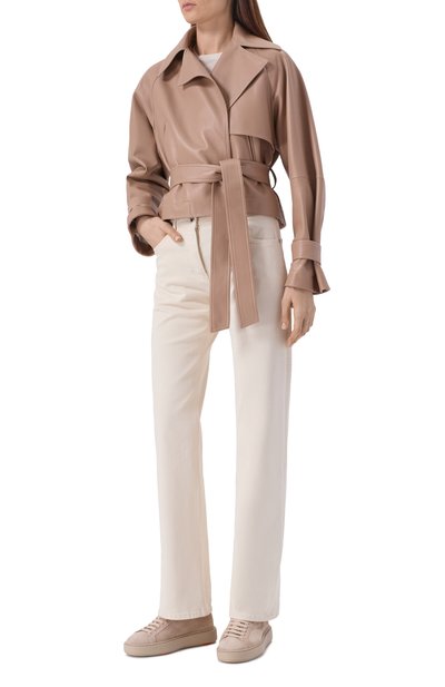 Замшевые кеды cleanic SANTONI бежевого цвета по цене 97550 руб., арт. WBCG61322ISLTT0Y, фото 3 Замшевые кеды cleanic SANTONI, арт. WBCG61322ISLTT0Y, фото 3