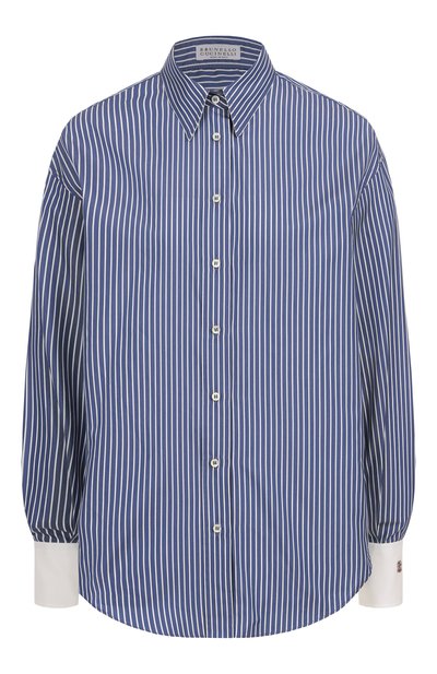 Женская рубашка из хлопка и шелка BRUNELLO CUCINELLI, арт. MA794NM116