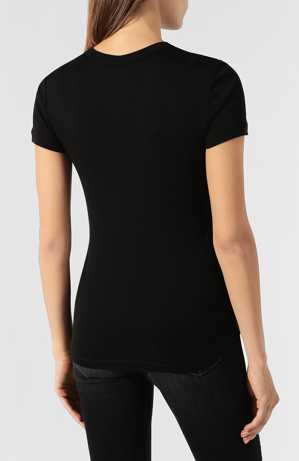 Шелковая футболка HELMUT LANG черного цвета по цене 18250 руб., арт. K01HW503, фото 4 Шелковая футболка HELMUT LANG, арт. K01HW503, фото 4
