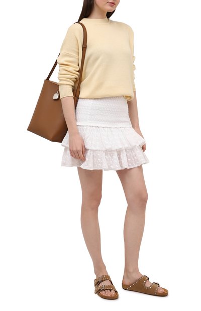 Хлопковая юбка ISABEL MARANT ETOILE белого цвета по цене 37250 руб., арт. JU1264-21P032E/TINA0MI, фото 2 Хлопковая юбка ISABEL MARANT ETOILE, арт. JU1264-21P032E/TINA0MI, фото 2