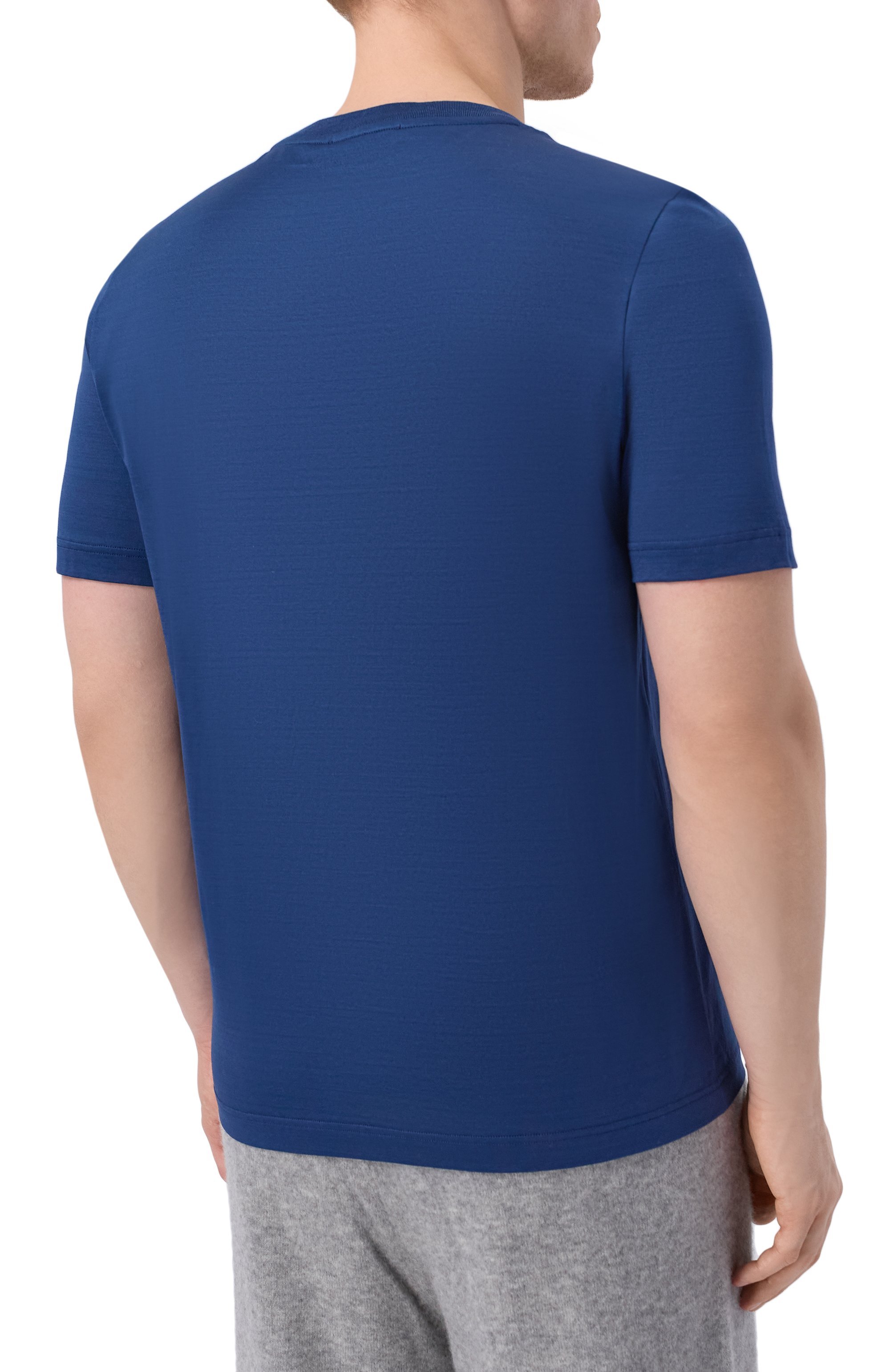 Хлопковая футболка GRAN SASSO синего цвета по цене 18200 руб., арт. 60196/74007, фото 4 Хлопковая футболка GRAN SASSO, арт. 60196/74007, фото 4