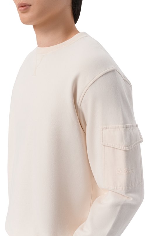 Хлопковый свитшот MC2 Saint Barth CST0001-00095L/CHESTER Кремовый  CST0001-00095L/CHESTER Фото 5