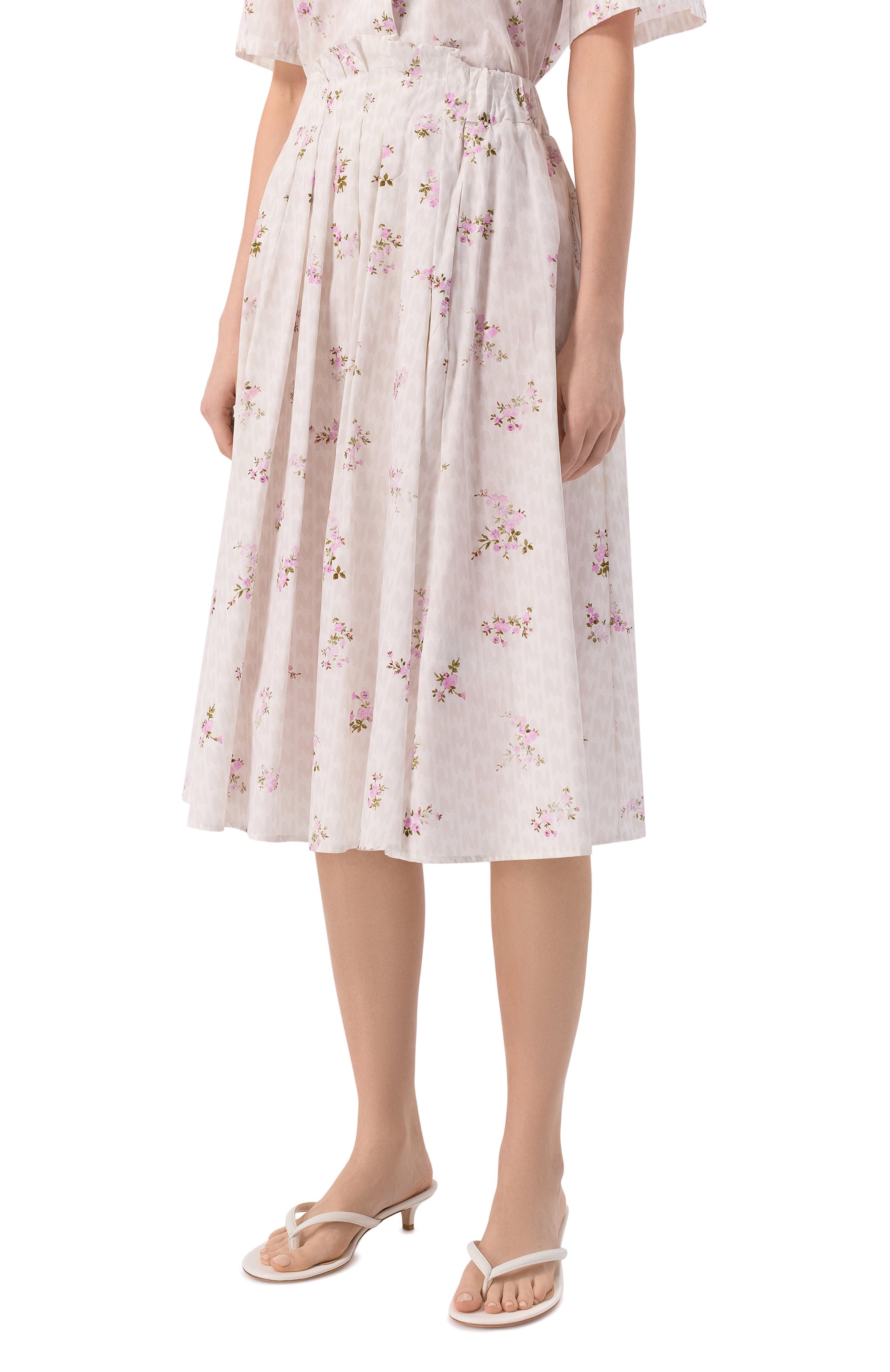 Хлопковая юбка MSGM белого цвета по цене 52000 руб., арт. 4041MDD19/267154, фото 3 Хлопковая юбка MSGM, арт. 4041MDD19/267154, фото 3