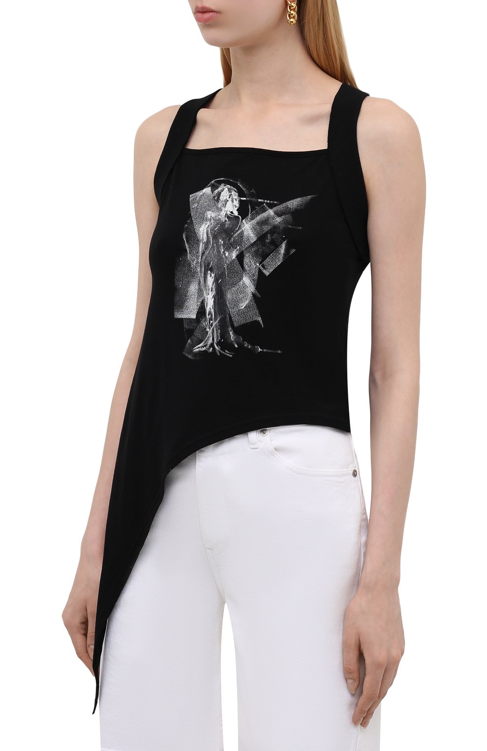 Хлопковый топ YOHJI YAMAMOTO черного цвета по цене 35550 руб., арт. ND-T14-095, фото 3 Хлопковый топ YOHJI YAMAMOTO, арт. ND-T14-095, фото 3