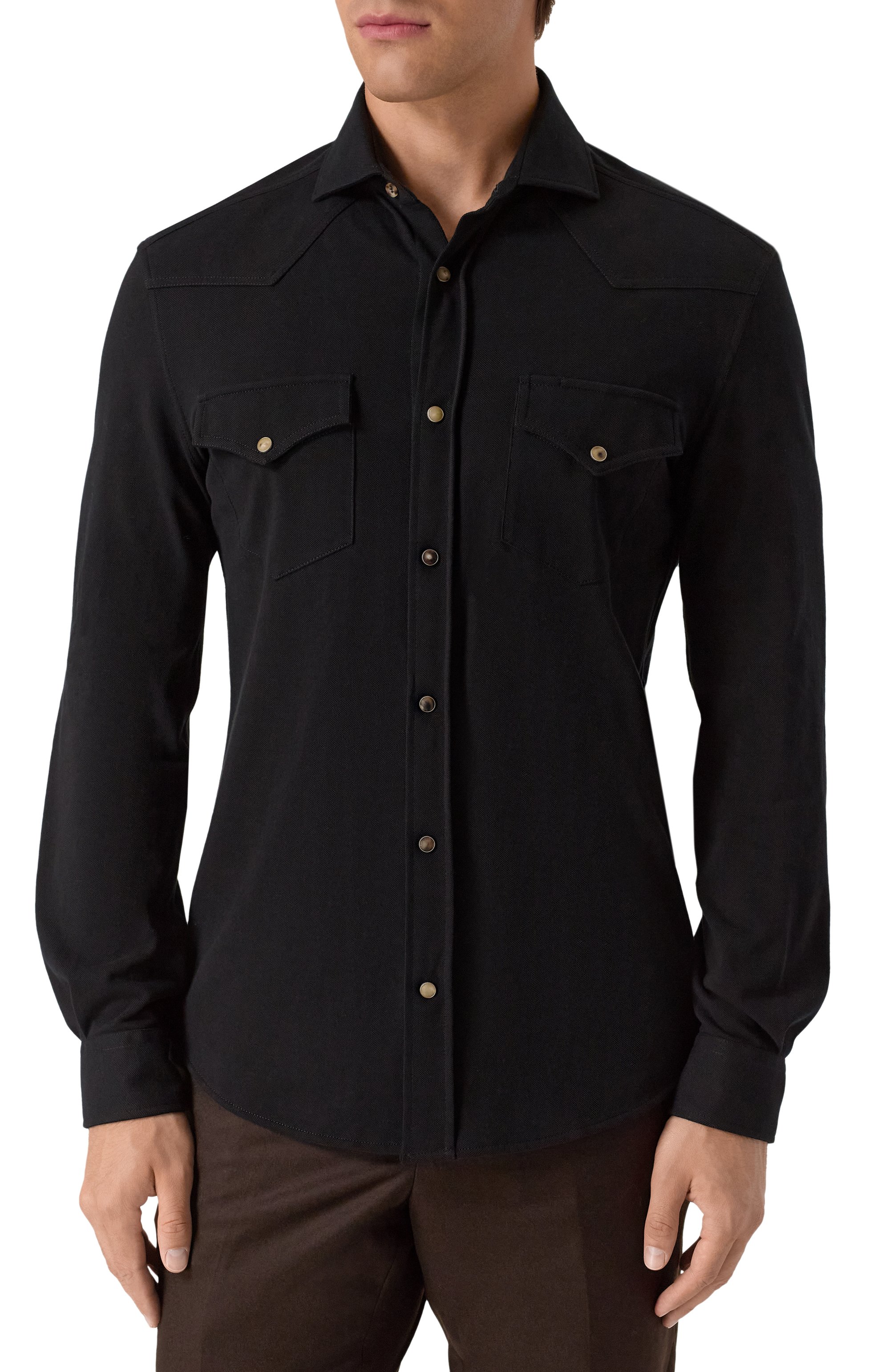 Хлопковая рубашка BRUNELLO CUCINELLI, арт. ME8546666, фото 3