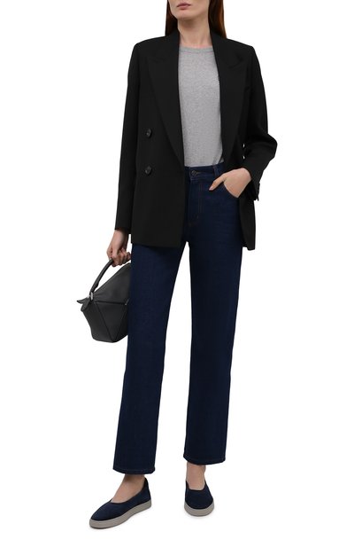 Замшевые слипоны GIORGIO ARMANI темно-синего цвета по цене 65850 руб., арт. X1Y002/XF462, фото 2 Замшевые слипоны GIORGIO ARMANI, арт. X1Y002/XF462, фото 2