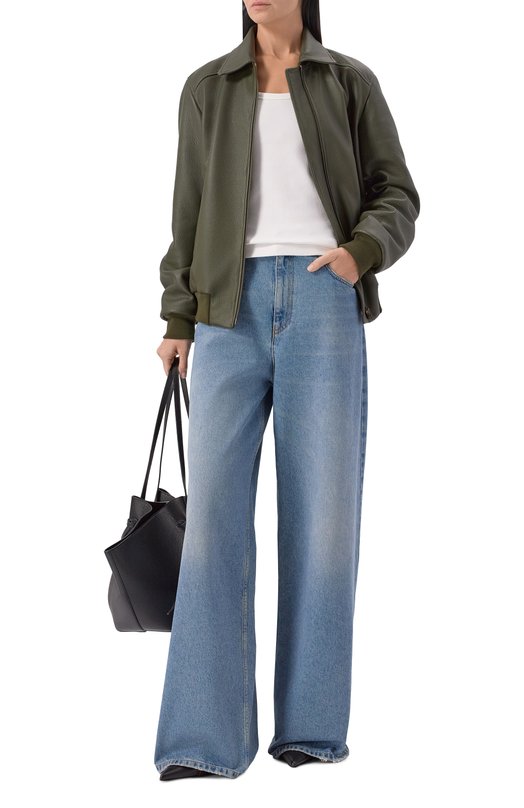 Кожаный бомбер Maslov SMB63 Хаки  SMB63 Фото 2