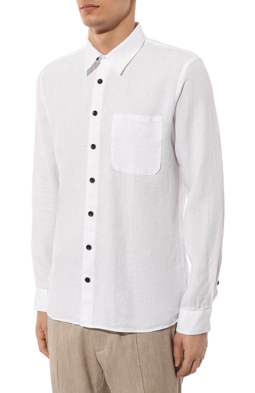 Льняная рубашка HANNES ROETHER белого цвета по цене 27300 руб., арт. K0N29ZESS.608, фото 3 Льняная рубашка HANNES ROETHER, арт. K0N29ZESS.608, фото 3