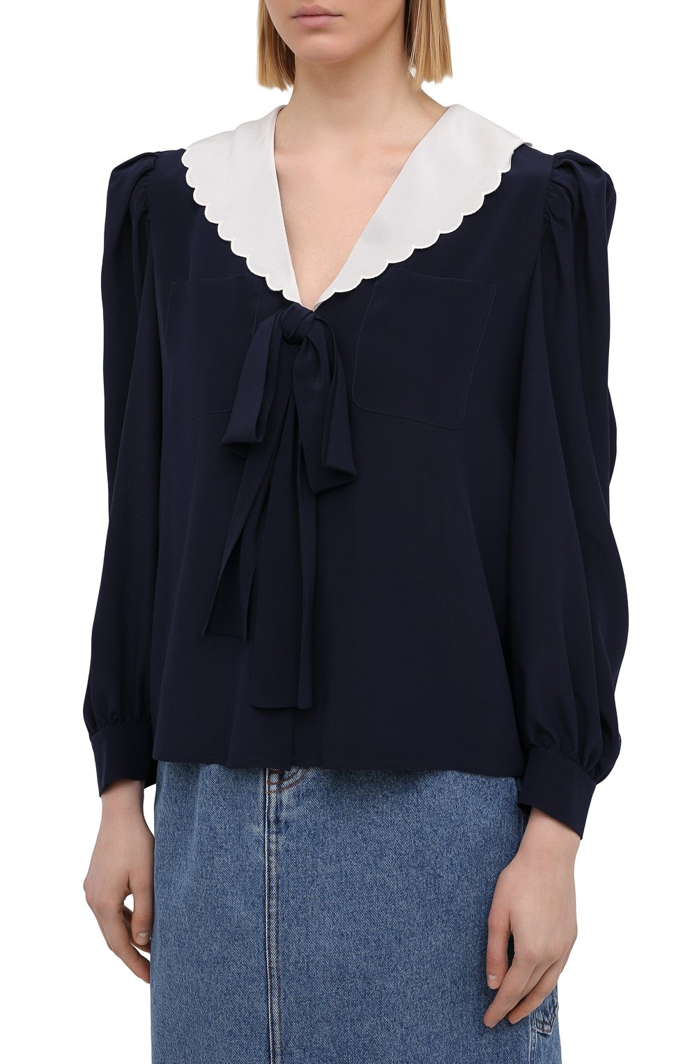 Шелковая блузка MIU MIU, арт. MK1536-1YS3-F0124, фото 3