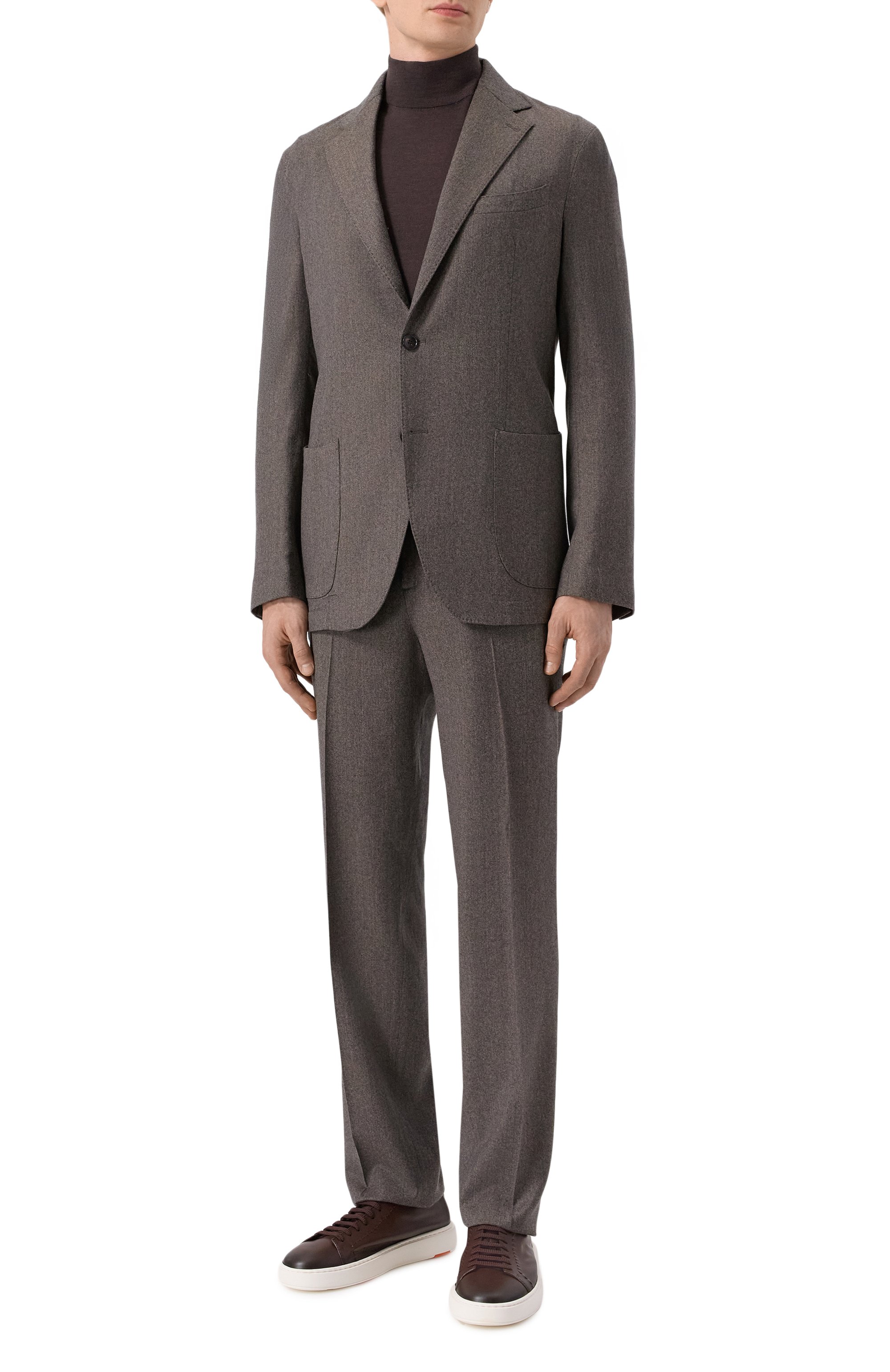 Шерстяной костюм ANDREA CAMPAGNA коричневого цвета по цене 170000 руб., арт. GREC0C0LFS/400129B, фото 1 Шерстяной костюм ANDREA CAMPAGNA, арт. GREC0C0LFS/400129B, фото 1