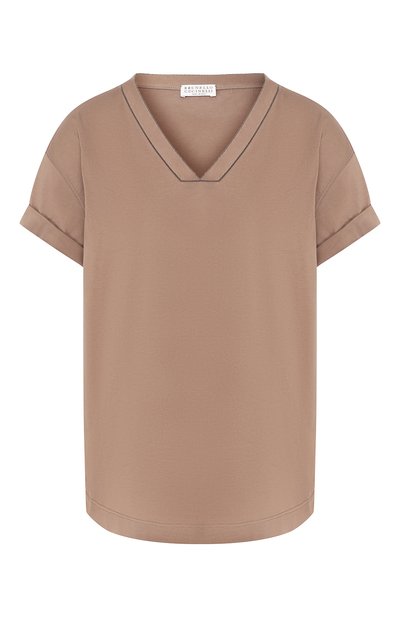 Женская хлопковая футболка BRUNELLO CUCINELLI, арт. M0045BP200