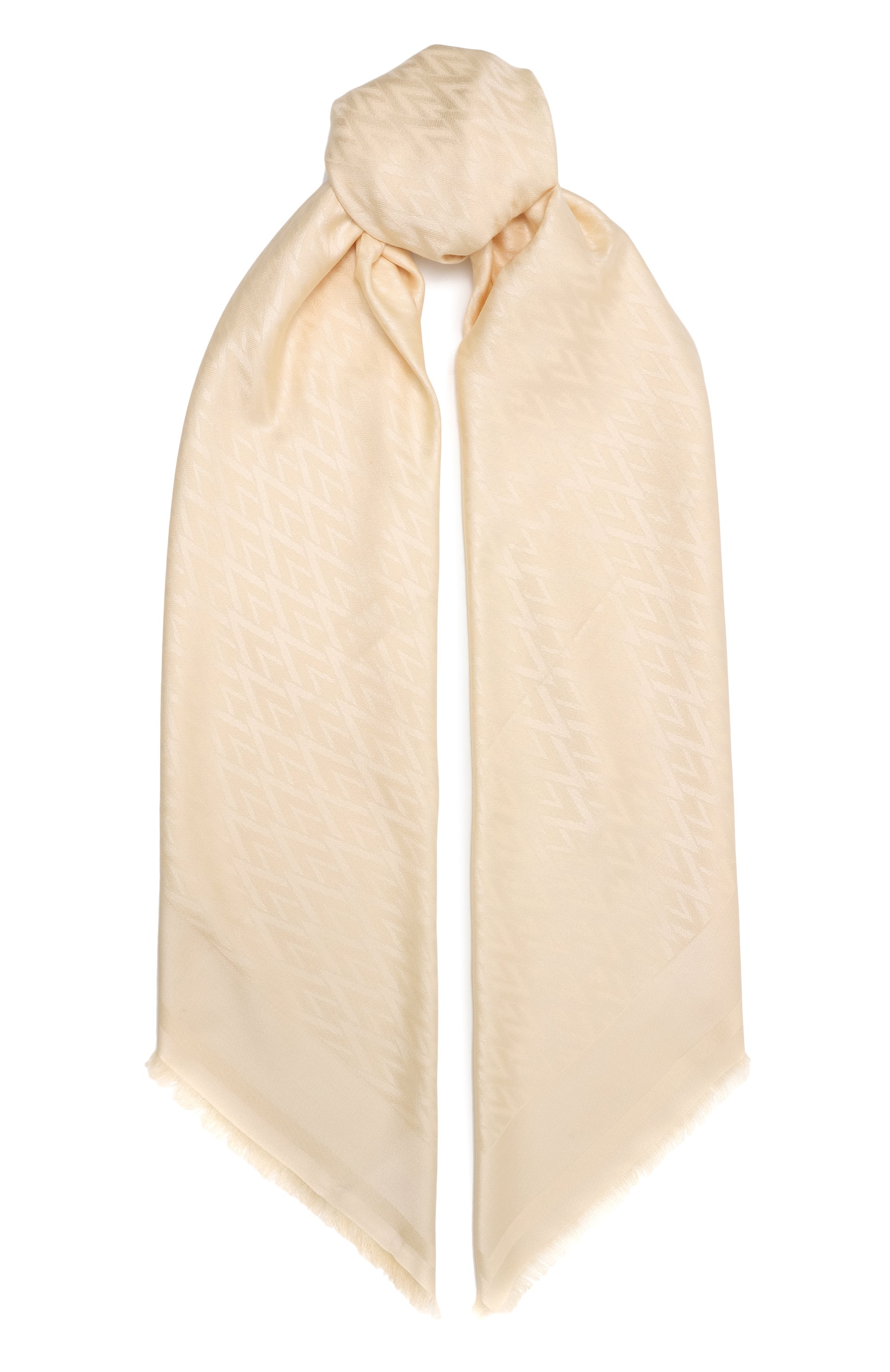 Шаль из шелка и шерсти VALENTINO кремового цвета по цене 64700 руб., арт. 6W2EB104/HKS, фото 1 Шаль из шелка и шерсти VALENTINO, арт. 6W2EB104/HKS, фото 1