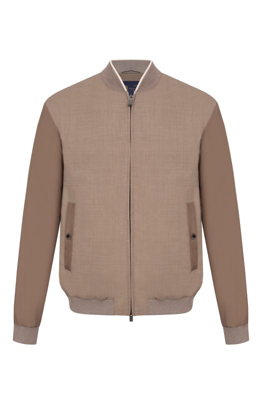 Бомбер из шерсти и шелка Paul&Shark 26412062_002 Бежевый 26412062_002